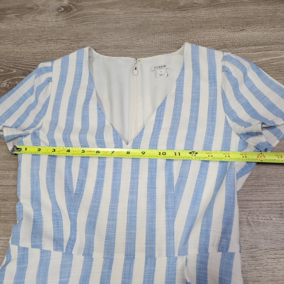 J. CREW Blue White Striped Faux Wrap Dress 0 - Picture 8 of 16